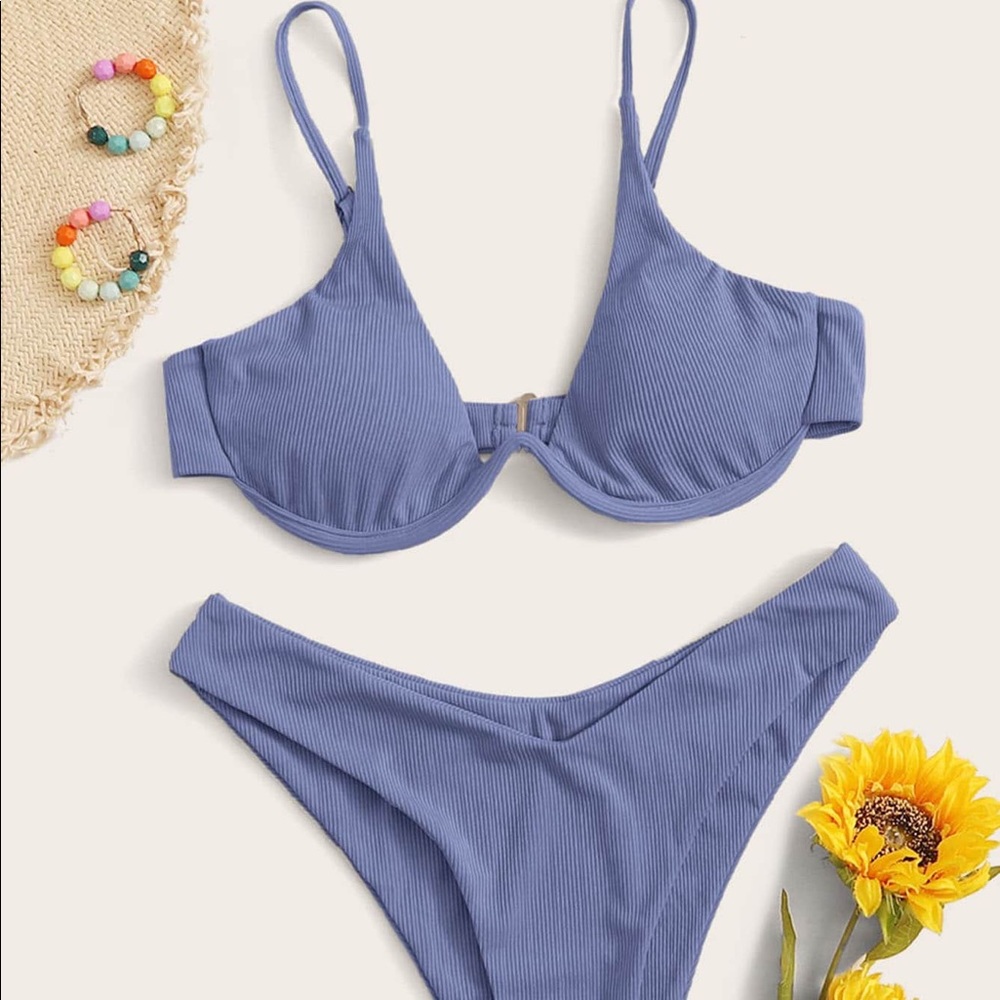 NWOT Blue Underwire Bikini Set - Picture 2 of 2